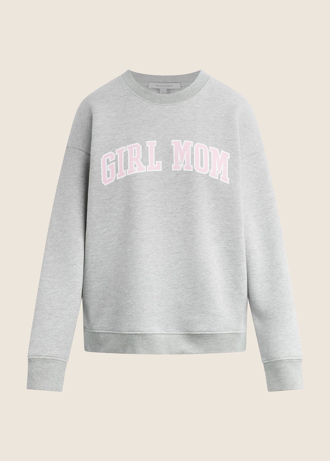 THE GIRL MOM SWEATSHIRT, Color: HEATHER GREY SWEET PINK, SIZE: XS