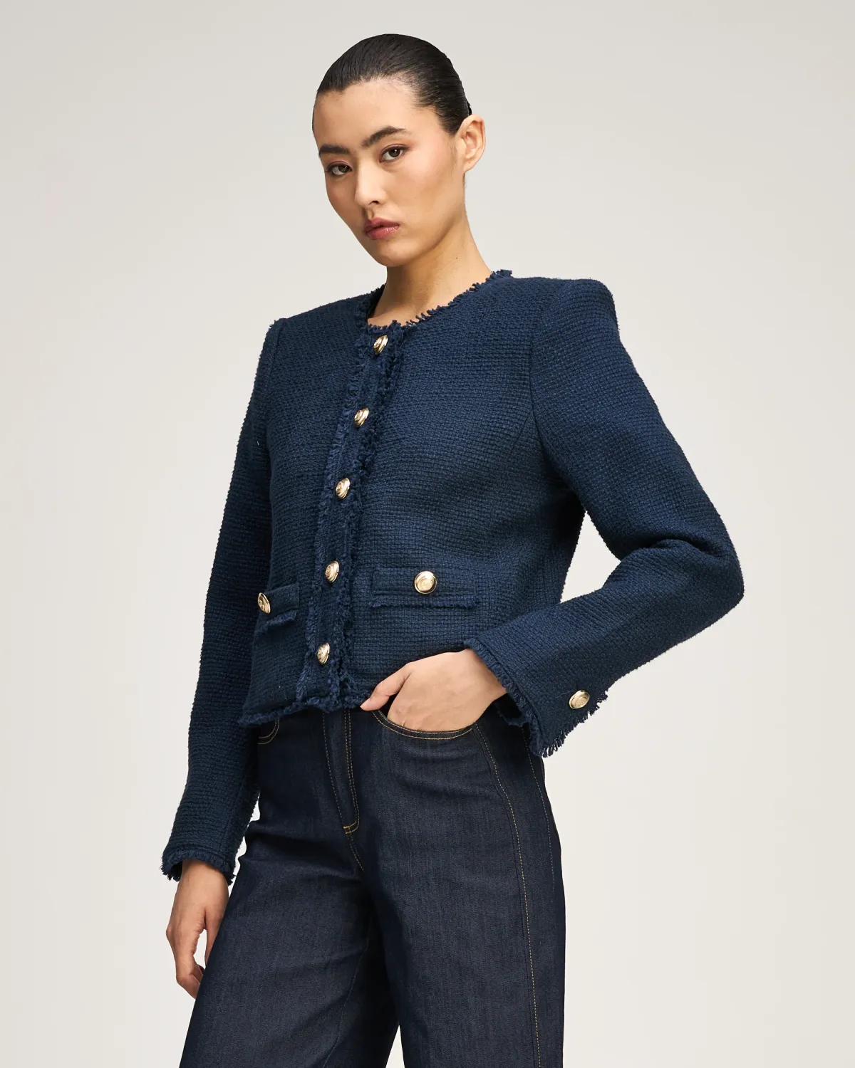 CHRISTIE JACKET, Color: NAVY, SIZE: 2