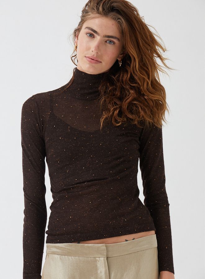 SECOND SKIN MOCK, Color: ESPRESSO, SIZE: XS