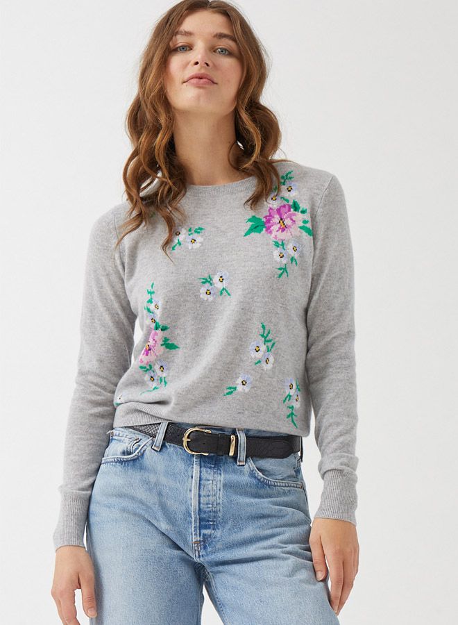 SCATTERED POSY CREW, Color: MULTI, SIZE: XS