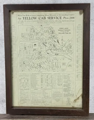 Yellow Cab Street Guide Missoula Montana 1929