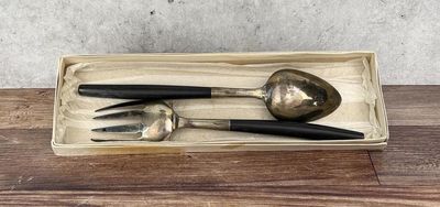 Mid Century Silver Plated Salad Set