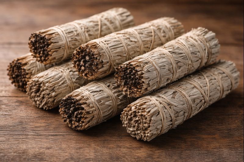 White organic sage smudge sticks