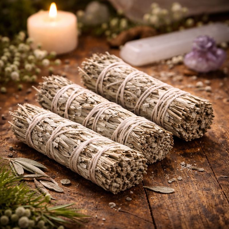 White organic sage smudge sticks