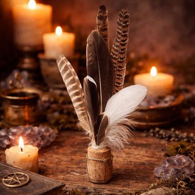? large Hand-Crafted Feather Fans for Smudging & Cleansing ?