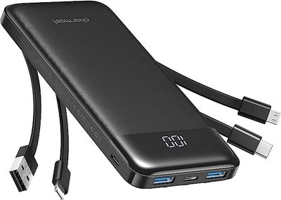 Charmast Batterie externe avec câble intégré, 10 000