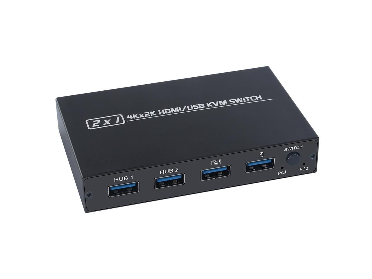 AIMOS AM-KVM 201CL commutateur KVM HDMI/USB 2-en-1
