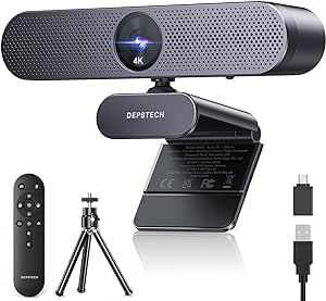 Webcam 4K, webcam zoomable avec microphone
