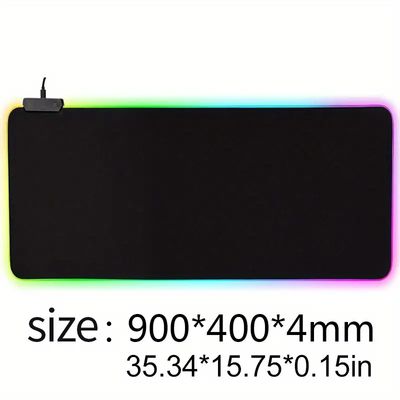 Tapis de souris de jeu rvb grande taille coloré lumineux