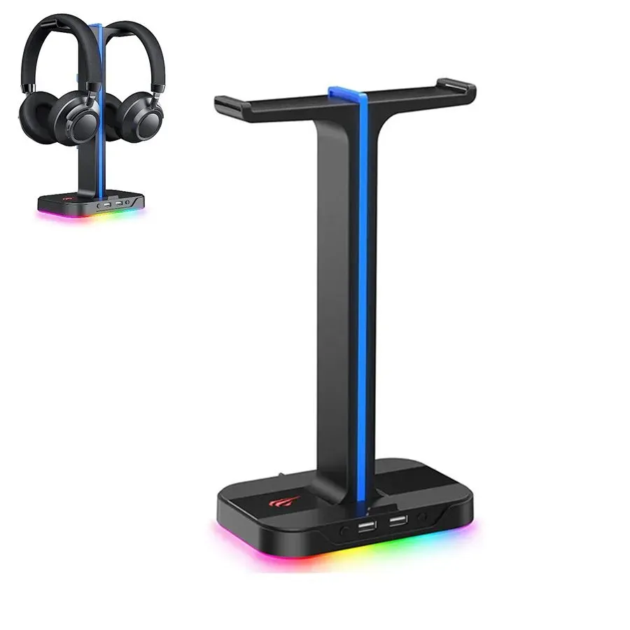 HAVIT TH650 Support de casque d&#39;écoute double RVB