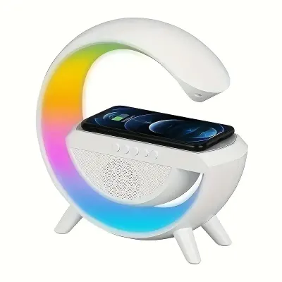 Haut-parleur sans fil avec veilleuse LED et chargeur sans fil