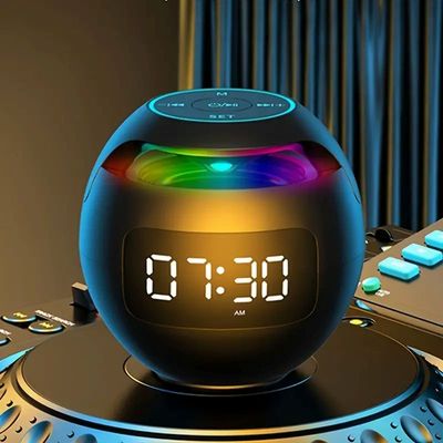 Haut-parleur sans fil étanche avec alarme et lumière LED