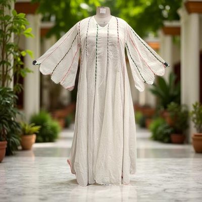 Meher Crystal White Plain Dress 300 AED