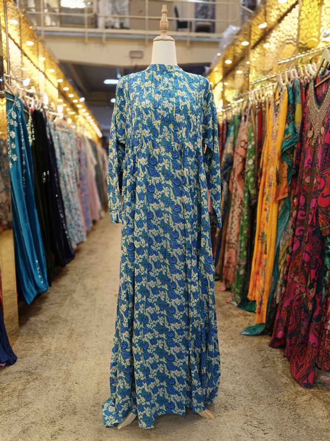 L/XL  Afra Printed Cotton Dress 57" Long Jalabiya