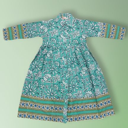 2-3 Year Ana Printed Cotton Dress 30" Long Jalabiya