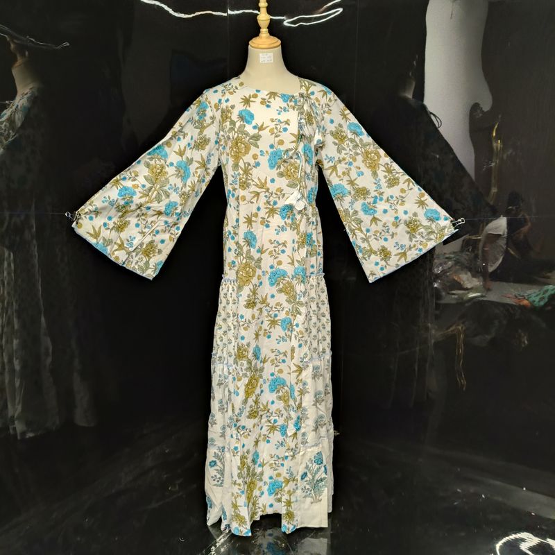 S/M Cindrella Printed Cotton Dress 57" Long Jalabiya