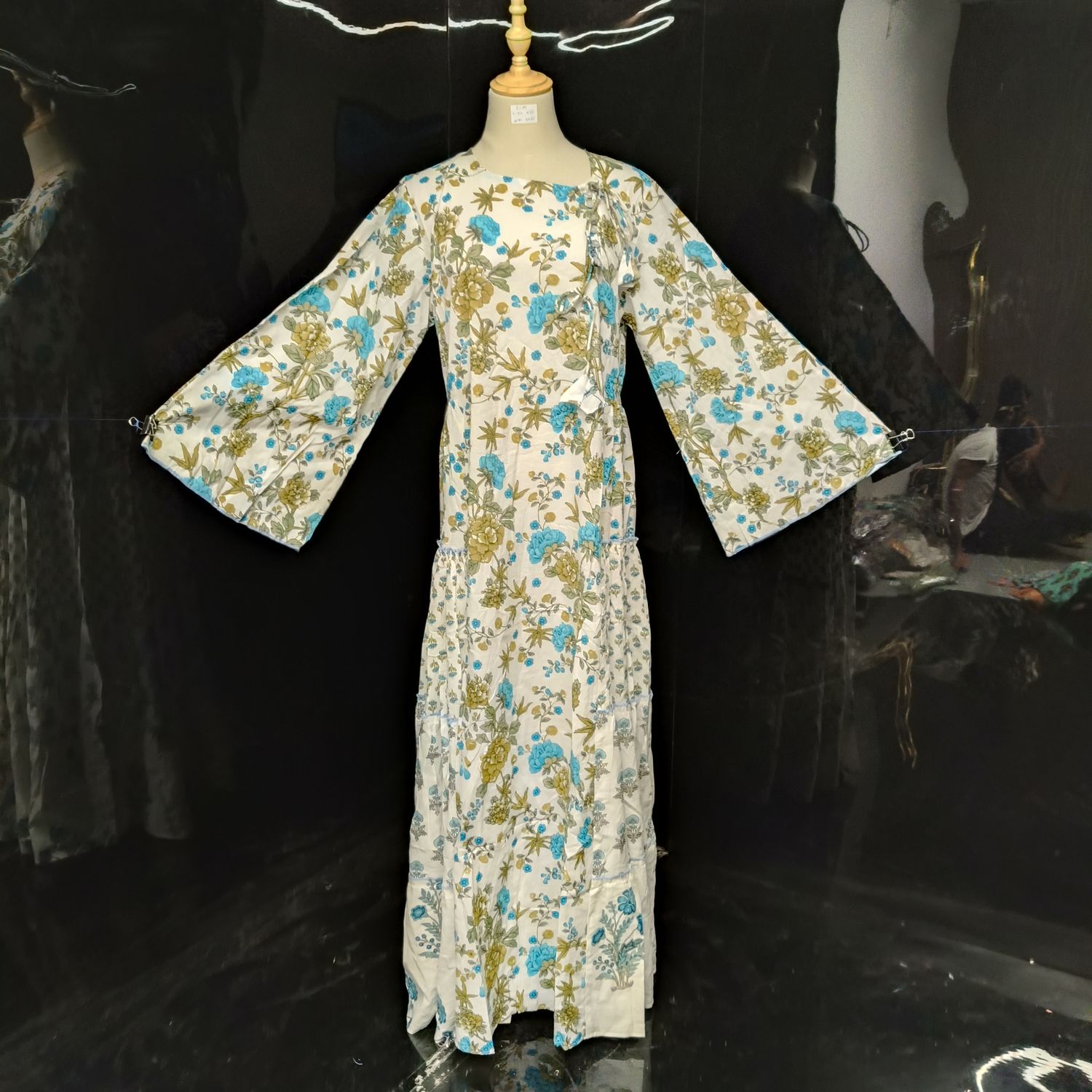 S/M Cindrella Printed Cotton Dress 57" Long Jalabiya