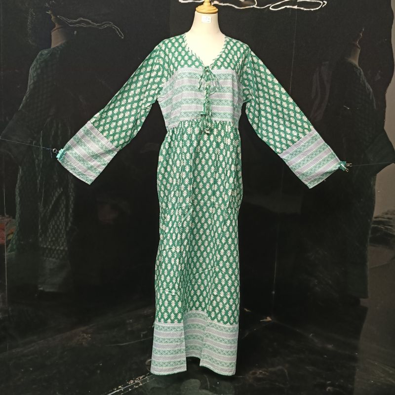 L/XL  Beach Printed Cotton Dress 57" Long Jalabiya