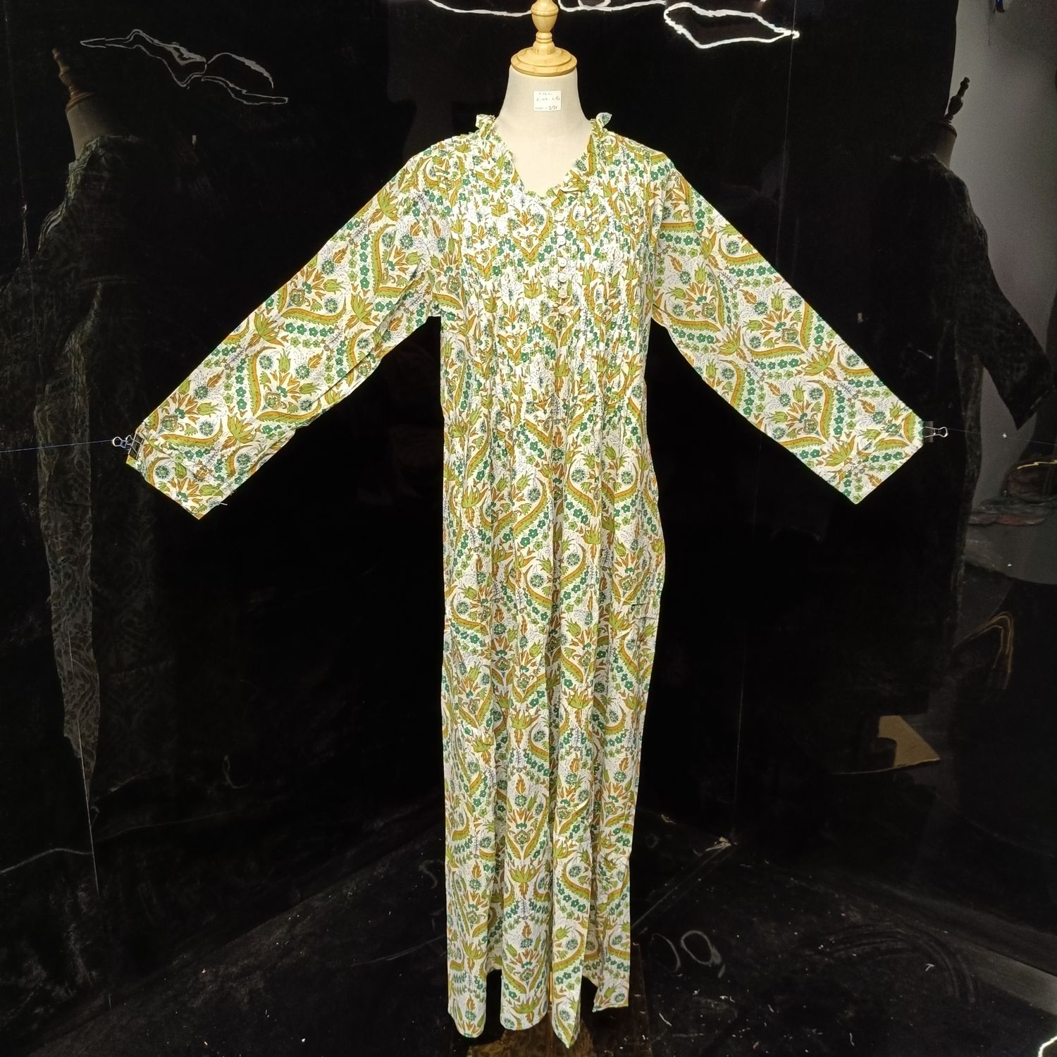 L/XL Sparrow Printed Cotton Dress 57" Long Jalabiya