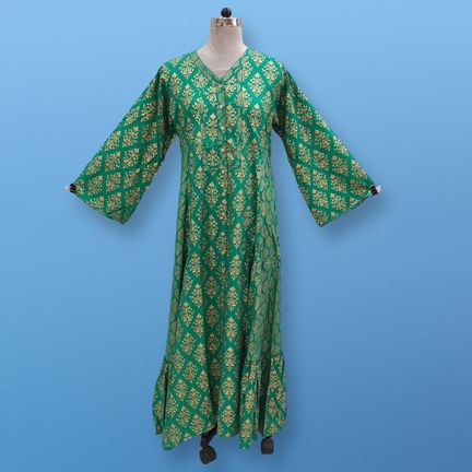 S/M Tulip Printed Rayon Dress 57" Long Jalabiya