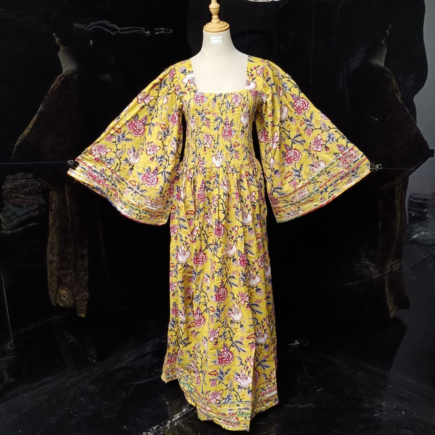 L/XL Elzina Printed Cotton Dress 57" Long Jalabiya