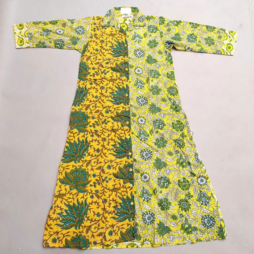 8-9 Year Singapore Printed Cotton Girls Dress 42" Long Jalabiya