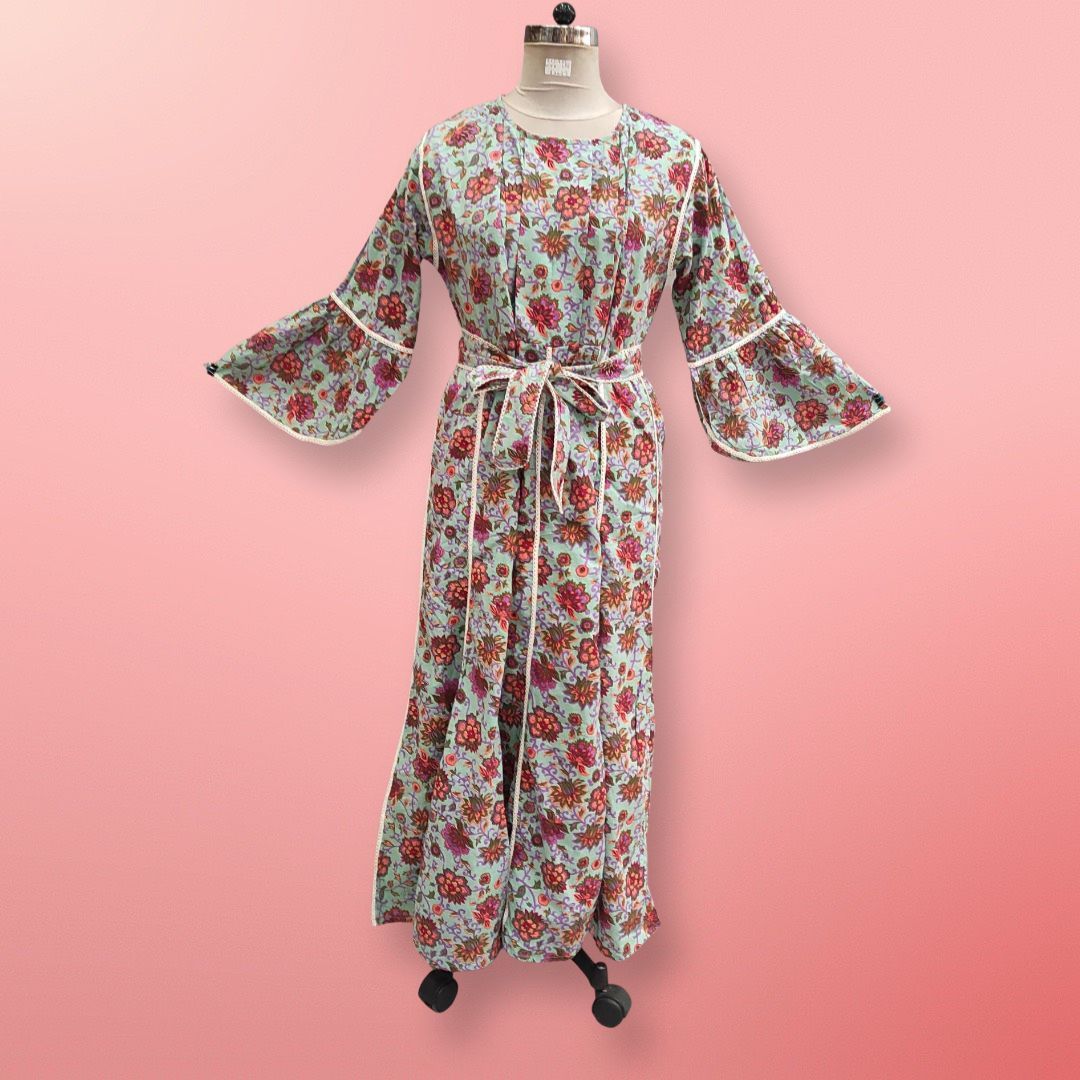 2XL/3XL Akirah Printed Cotton Dress 56" Long Jalabiya