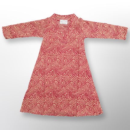 1-2 Year Teena Printed Cotton Girls Dress 26" Long Jalabiya