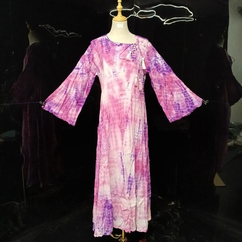 L/XL Cindrella Printed Cotton Dress 57" Long Jalabiya