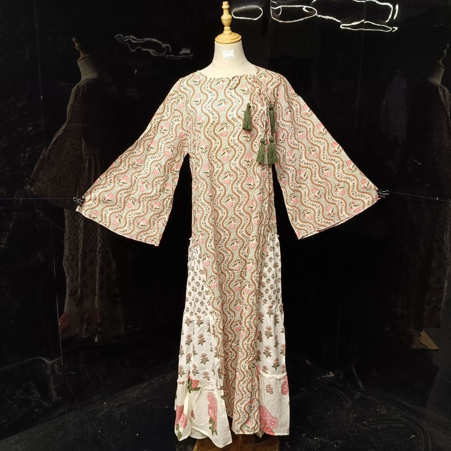 L/XL Cindrella Printed Cotton Dress 57" Long Jalabiya