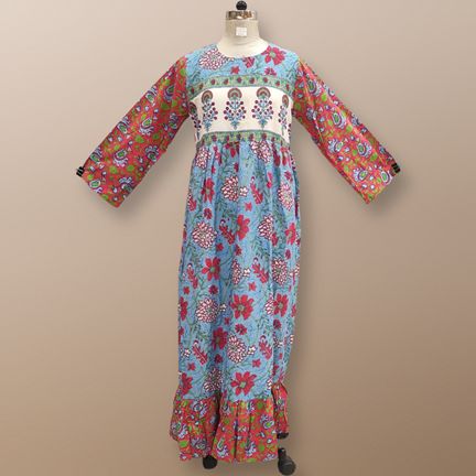 S/M Special Printed Cotton Dress 57" Long Jalabiya