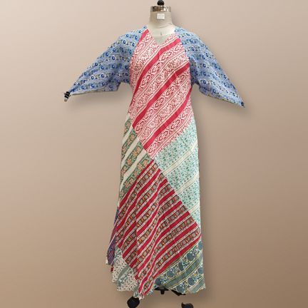 S/M Sakina Multi Printed Cotton Dress 57" Long Jalabiya