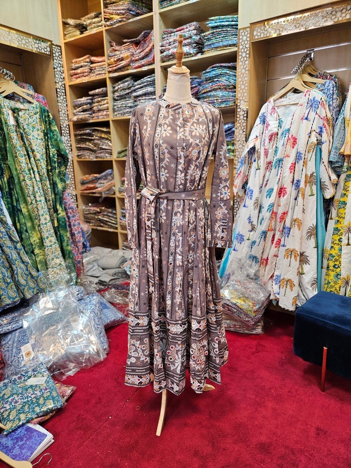 L/XL peacock Long Jalabiya Arabic Dress 57"