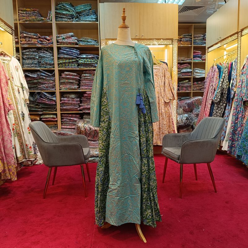 S/M Cindrella Printed Cotton Dress 57" Long Jalabiya