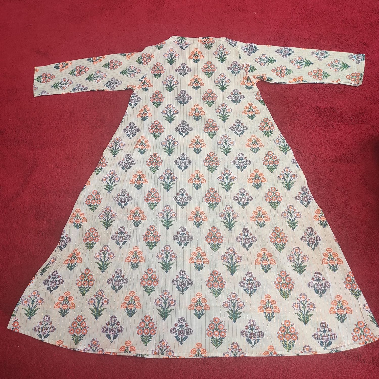 8-9 Year Teena Printed Cotton Dress 42" Long Jalabiya