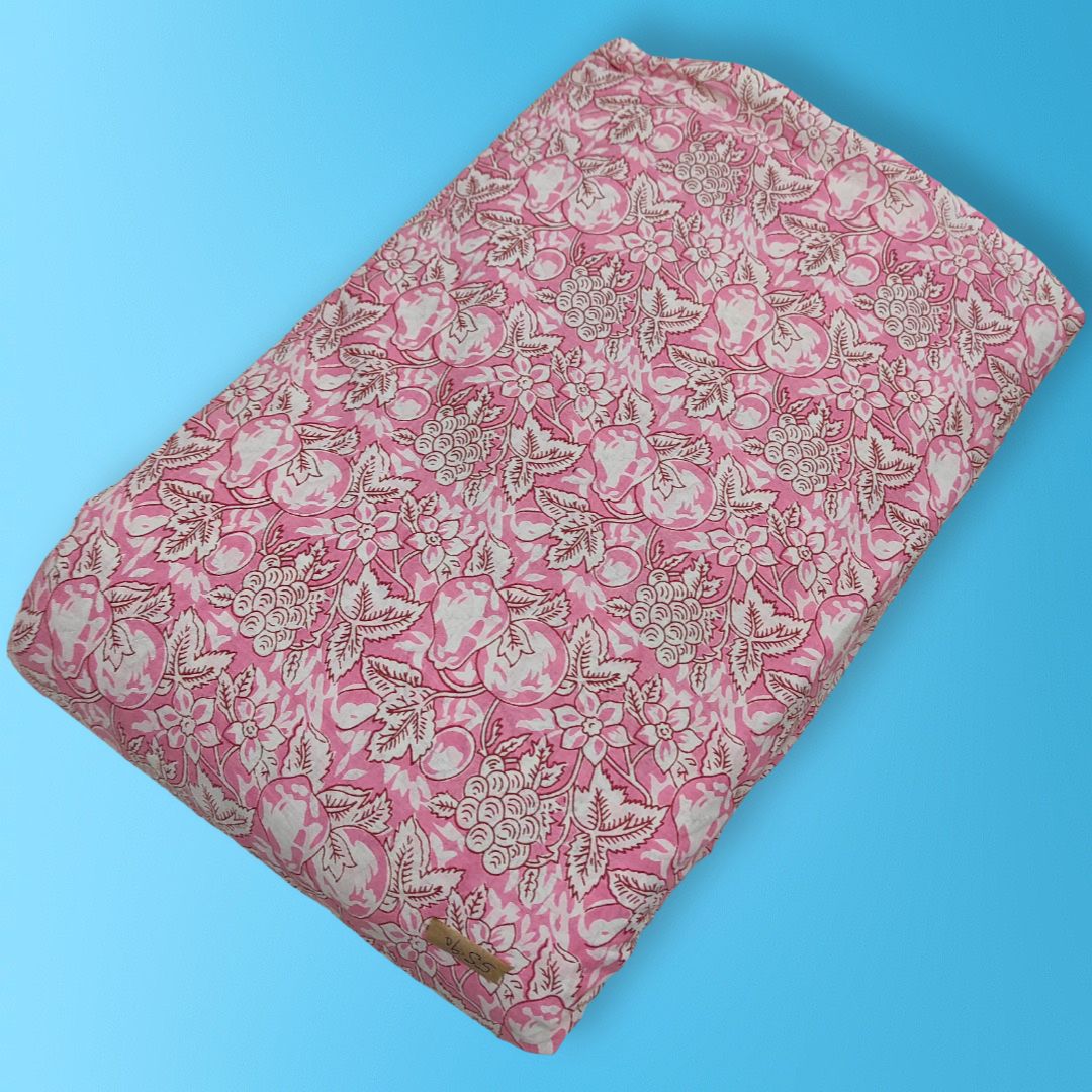 4 Meter Cotton Hand Printed Fabric