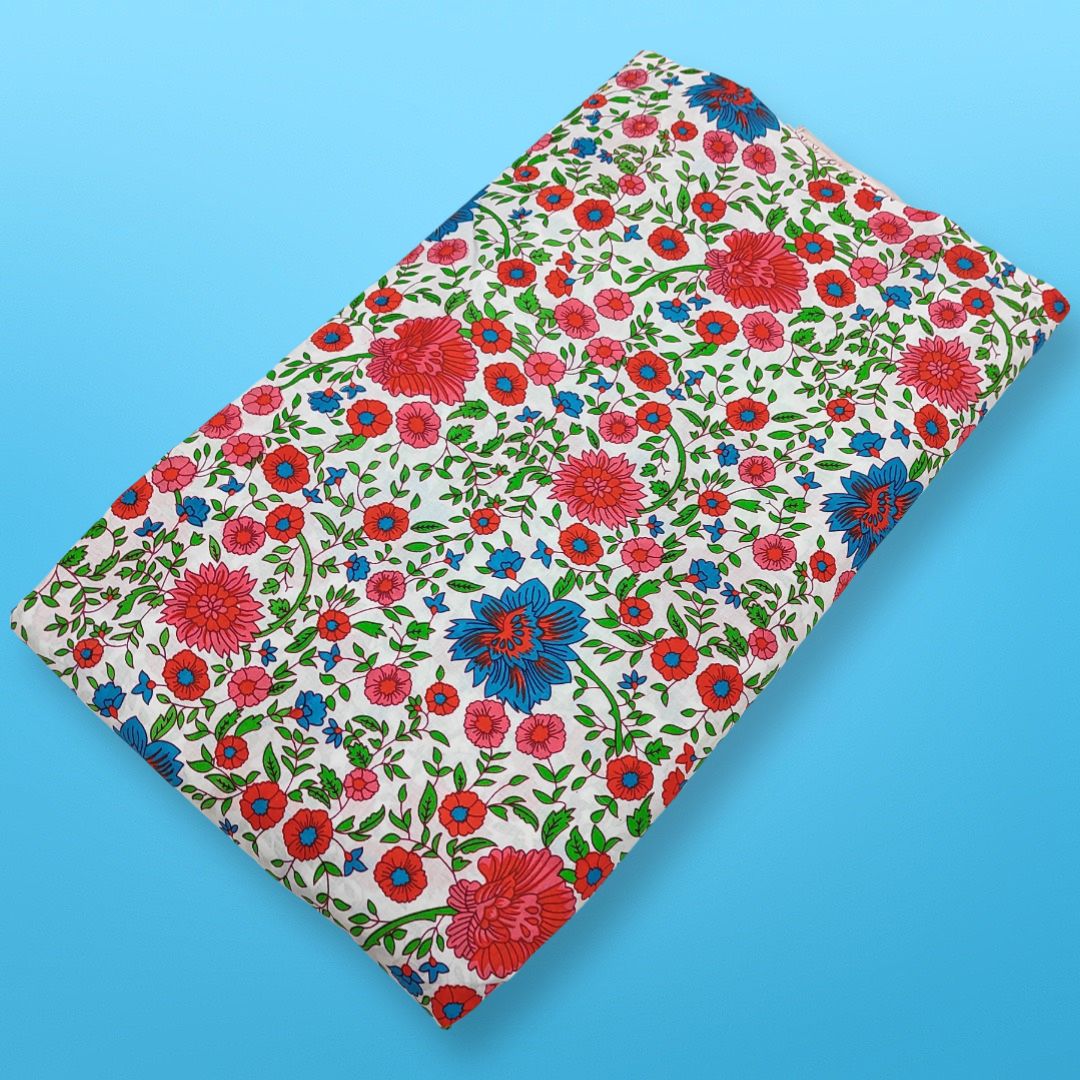 4 Meter Cotton Hand Printed Fabric
