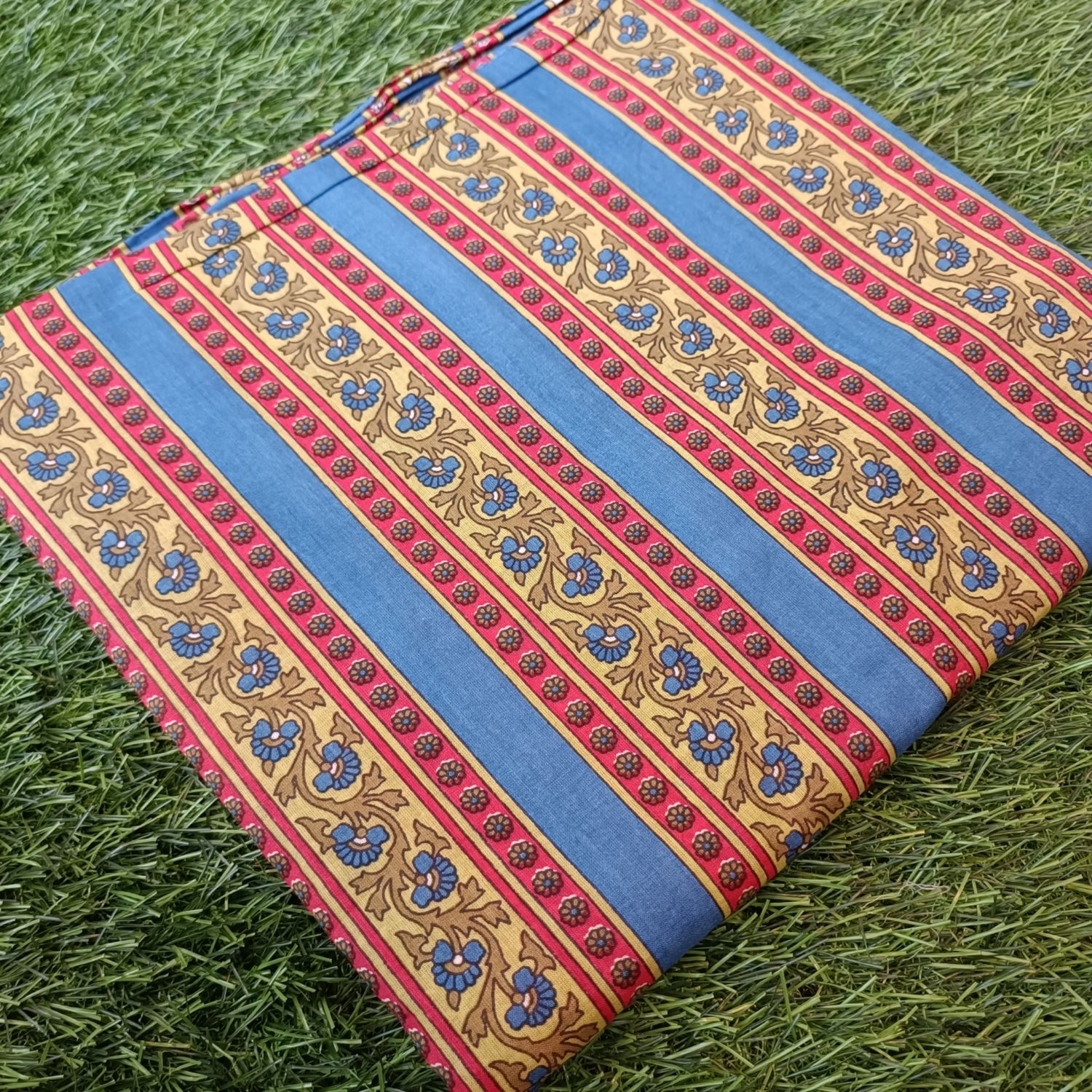 4 Meter Cotton Hand Printed Fabric