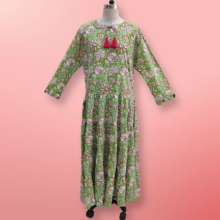 4XL/5XL Razia Printed Cotton Dress 57" Jalabiya