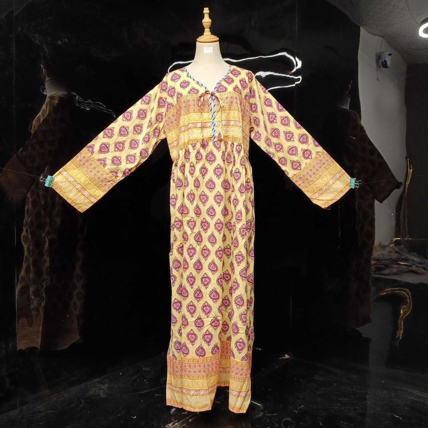 L/XL  Beach Printed Cotton Dress 57" Long Jalabiya