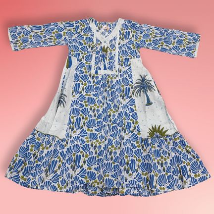 8-9 Tulip Cotton Dress 42" Long Jalabiya