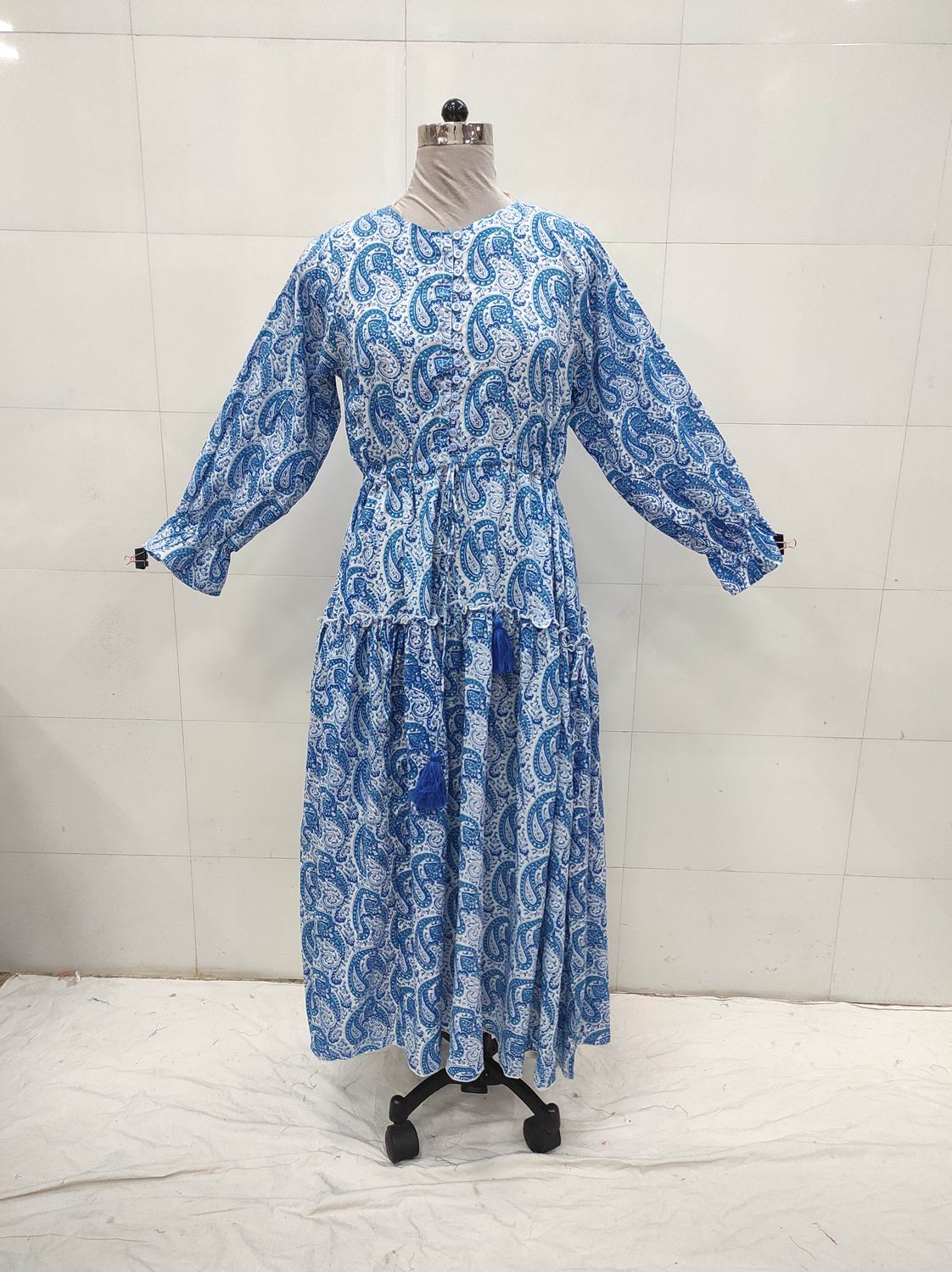 XS/S Cora Printed Cotton Dress 54" Long Jalabiya