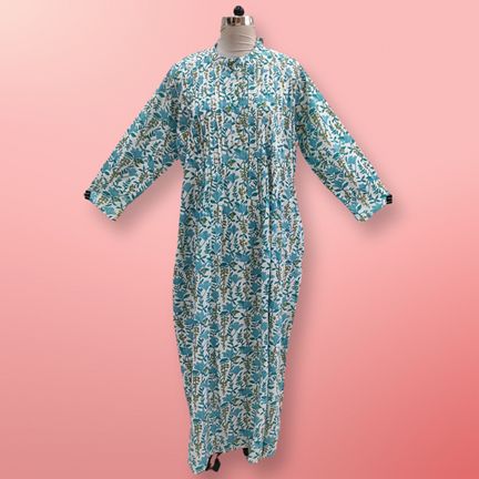 2XL/3XL Asra Printed Cotton Dress 57" Long Jalabiya