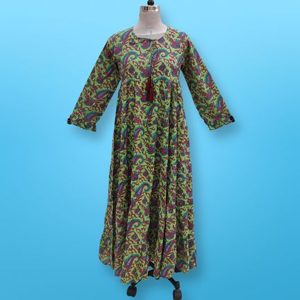 4XL/5XL Razia Printed Cotton Dress 57" Jalabiya