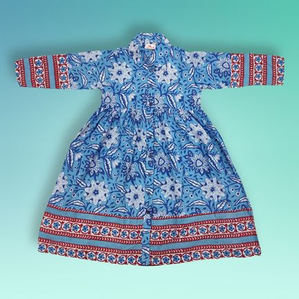 2-3 Year Ana Printed Cotton Dress 30" Long Jalabiya