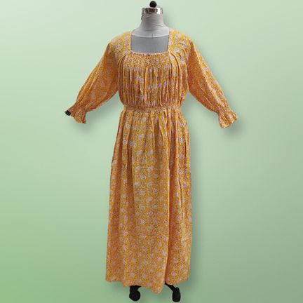 Free Size Fazlin Printed Cotton Dress 57" Long Jalabiya