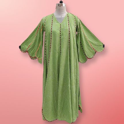 12-13 Year Meher Crystal Cotton Girls Dress 50" Long Jalabiya