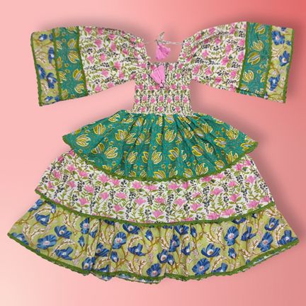 8-9 Year Rahima Printed Cotton Dress 42" Long Jalabiya