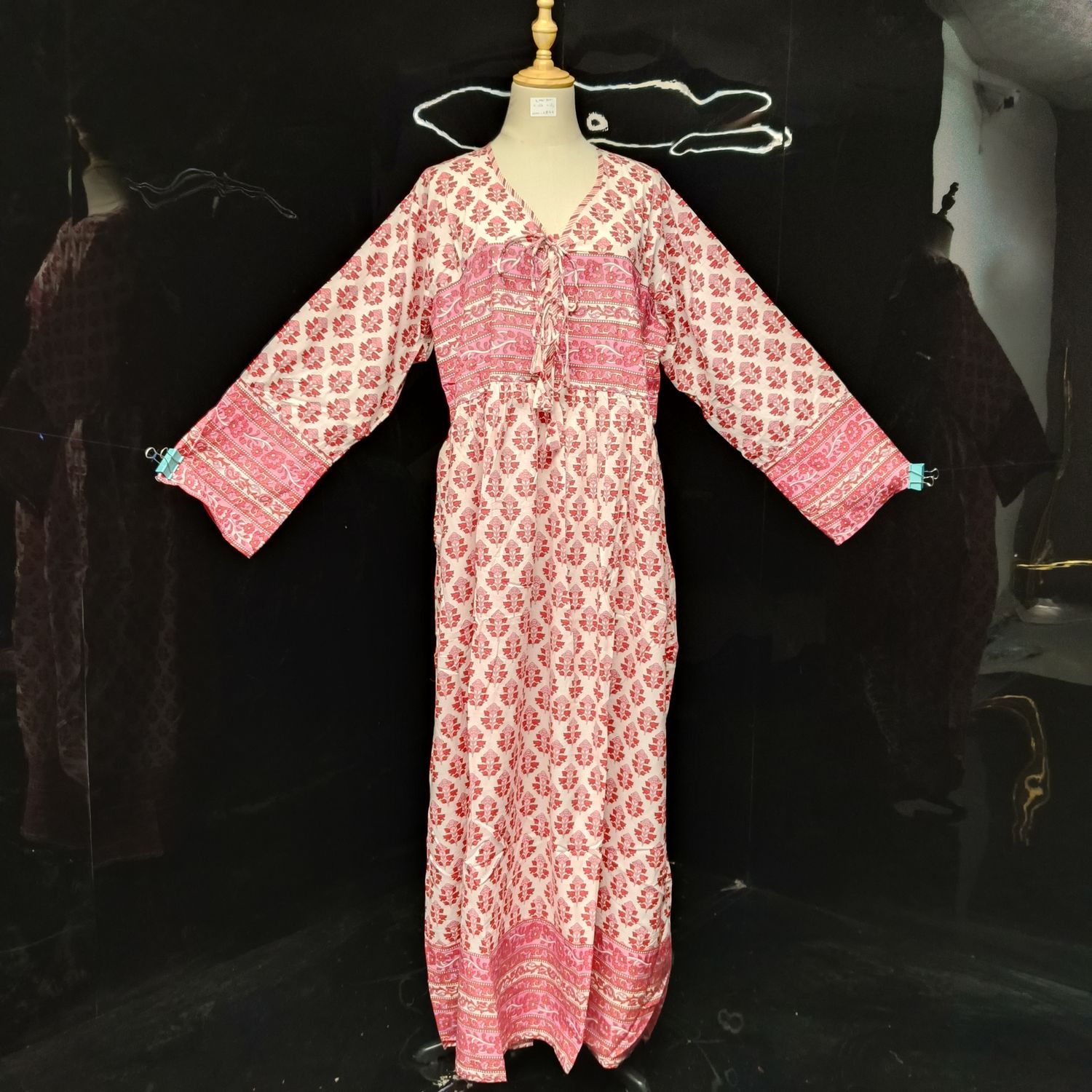 2XL/3XL  Beach Printed Cotton Dress 57" Long Jalabiya