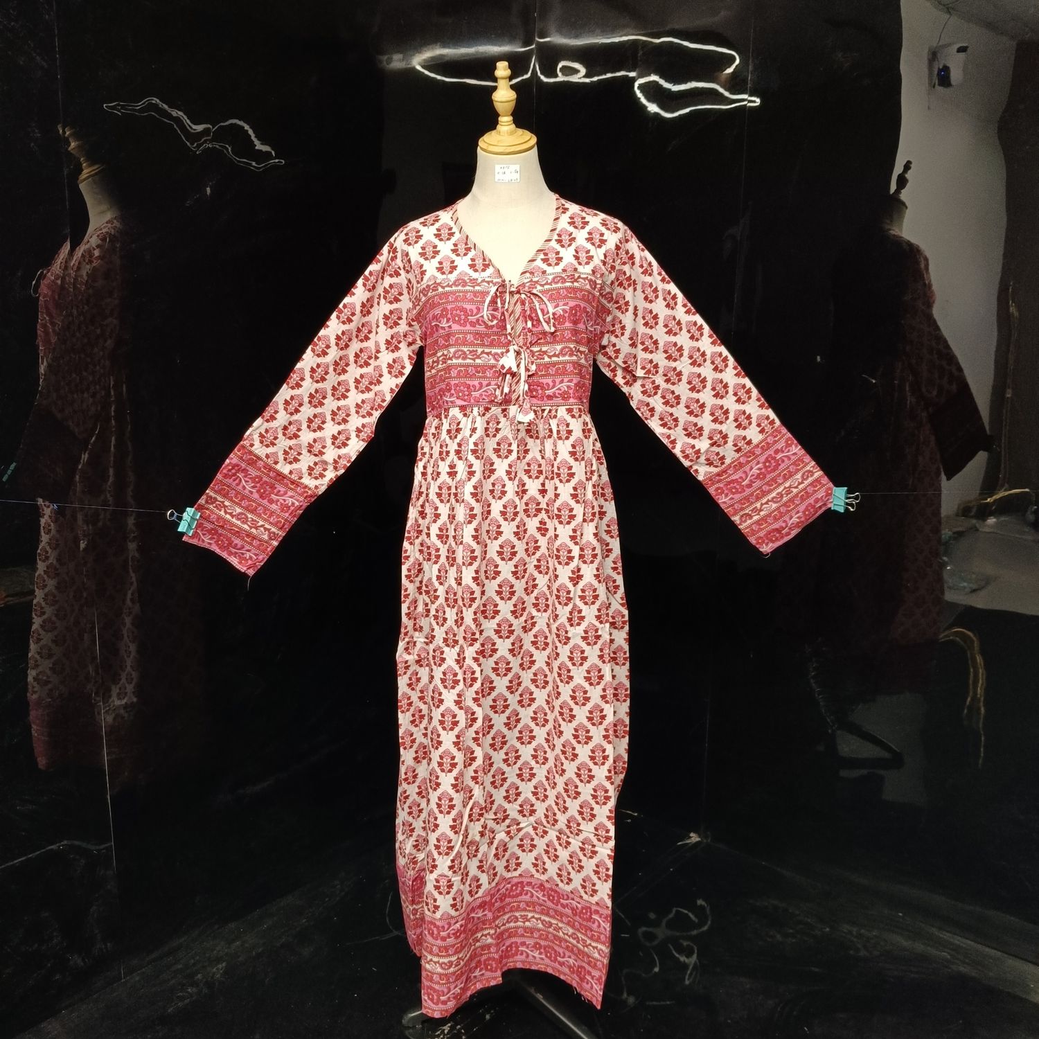 X/S Beach Printed Cotton Dress 57" Long Jalabiya